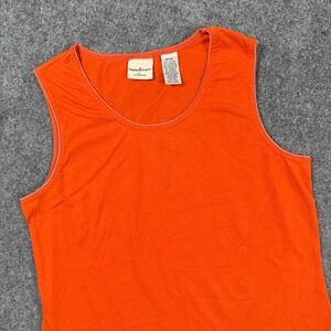 Stephanie Rogers Tank Top Medium Orange Sleeveless Casual Knit Top Women's